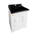 Ver imagem 1 de Gabinete Tanque de Lavanderia 40 Litros Espaço Torneira Branco/Preto 011