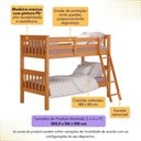Ver imagem 3 de Beliche de Solteiro Madeira Maciça para Colchão 88 X 188 Cm Multimóveis Cr35206 Mel