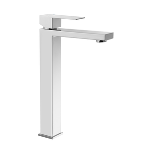 Torneira Misturador Monocomando Cromado Quadrado Alto para Banheiro