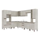 Ver imagem 1 de Cozinha de Canto Completa Modulada New 233/311cm Balcão Pia Armário Nicho Forno Mdp Legno - Clicklar