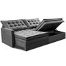 Sofá sem Caixa Retrátil Baú 1,60m Cama Inbox Secret Suede Velusoft Cinza - 8