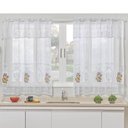 Ver imagem 1 de Cortina para Cozinha Renda Flores para Varão Simples 1,20m X 2,50m