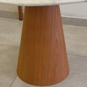 Ver imagem 2 de Mesa de Jantar Cone Redonda 100x90cm Mármore Espírito Santo e Madeira Sol