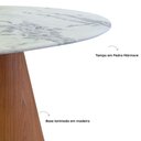 Ver imagem 5 de Mesa de Jantar Cone Redonda 100x90cm Mármore Espírito Santo e Madeira Sol
