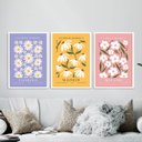 Ver imagem 2 de Kit 3 Quadros Flores Flowers Market 45x34cm:moldura Preta