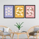 Ver imagem 1 de Kit 3 Quadros Flores Flowers Market 45x34cm:moldura Preta