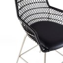 Ver imagem 6 de Banqueta Trama com Braço Base Aço Carbono com Encosto em Junco Sintético Preto e Assento Estofado em