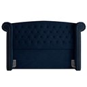 Ver imagem 2 de Kit Cabeceira Estofada Box King Valencia e Recamier Veneza 195 Cm Tca 948 - Veludo Azul