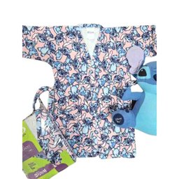 Roupão Aveludado Quimono Estampado M Stitch Lepper - 3