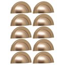 Ver imagem 1 de Conjunto 10 Puxadores 1753 Grenade Concha Dourado para Móveis Armários e Gavetas