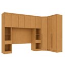 Ver imagem 2 de Guarda-Roupa Modulado Casal 2 Mesas de Cabeceira 9 Portas 3 Gavetas MDF Cairo Marrom/Cinamomo