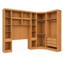 Ver imagem 4 de Guarda-Roupa Modulado Casal 2 Mesas de Cabeceira 9 Portas 3 Gavetas MDF Cairo Marrom/Cinamomo