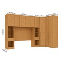 Ver imagem 3 de Guarda-Roupa Modulado Casal 2 Mesas de Cabeceira 9 Portas 3 Gavetas MDF Cairo Marrom/Cinamomo