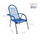 Ver imagem 4 de Kit 2 Cadeiras de Cordinha Jardim Fio Pvc Infantil para Criança Conforto Pés em Aço Cor Azul