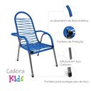 Ver imagem 3 de Kit 2 Cadeiras de Cordinha Jardim Fio Pvc Infantil para Criança Conforto Pés em Aço Cor Azul