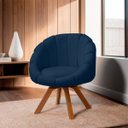 Ver imagem 7 de Poltrona Decorativa Orgânica Flora Base Giratória Bouclê - Sofa Store:bouclê Azul Marinho