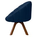 Ver imagem 3 de Poltrona Decorativa Orgânica Flora Base Giratória Bouclê - Sofa Store:bouclê Azul Marinho