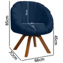 Ver imagem 6 de Poltrona Decorativa Orgânica Flora Base Giratória Bouclê - Sofa Store:bouclê Azul Marinho