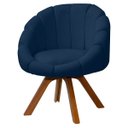 Ver imagem 1 de Poltrona Decorativa Orgânica Flora Base Giratória Bouclê - Sofa Store:bouclê Azul Marinho
