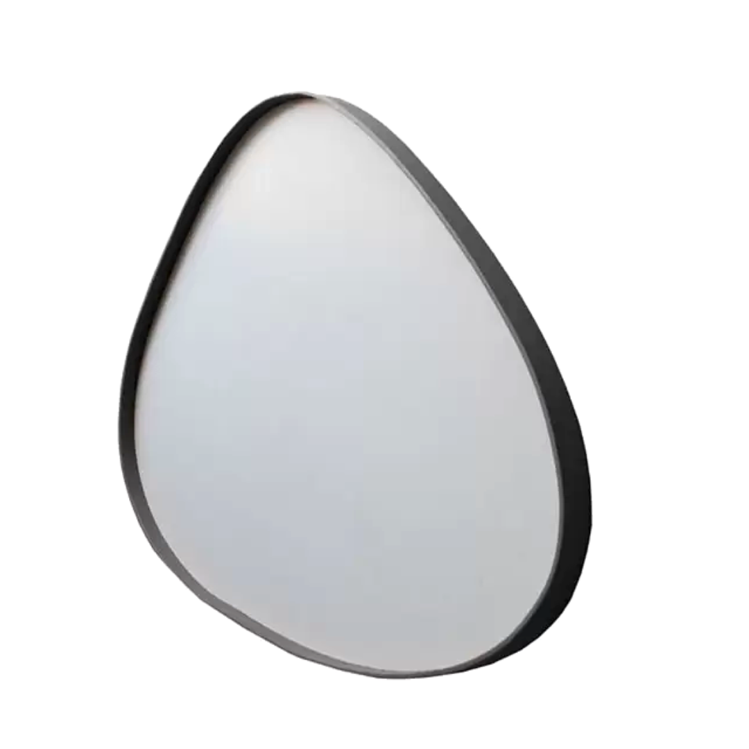 Espelho Orgânico com Moldura em Metal Quarto Sala Hall 90x80cm - Preto - 4