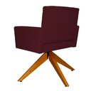 Ver imagem 4 de Poltrona Decorativa Camila Pés Madeira Giratório Suede Bordô - DS Estofados