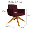 Ver imagem 5 de Poltrona Decorativa Camila Pés Madeira Giratório Suede Bordô - DS Estofados