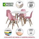 Ver imagem 5 de Conjunto De Mesa Madeira Infantil 68Cm Quadrado Branco 4 Cadeiras Rosa