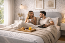Ver imagem 2 de Cama Estofada Valentina 1.40m Casal Base Baixa com Visual Moderno e Aconchegante Quarto Luxuoso
