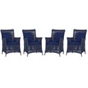 Ver imagem 1 de 4 Poltronas Igapó Alumínio Pintura Marrom Corda Náutica E10 Azul