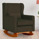 Ver imagem 1 de Poltrona Amamentação Balanço Aurora Suede Marrom - Lm Decor