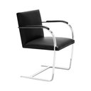 Ver imagem 3 de Kit 2 Cadeiras Brno Escritório Couro Sintético Preto Barra Chata Cromada