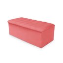 Ver imagem 3 de Kit Cabeceira + Calçadeira Baú Cancun Solteiro 90cm Suede - Ecotec Decor:Rosa