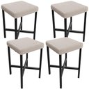 Ver imagem 1 de Kit 04 Banquetas Baixa Bar Cozinha Sala de Jantar Preto Stella L02 Bouclê Creme - Lyam Decor
