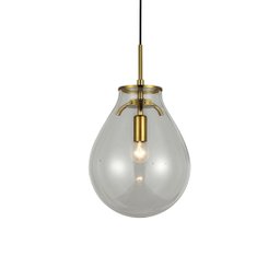 Pendente Caju Bronze Vidro Transparente 29cm 1E14 Bella - 1