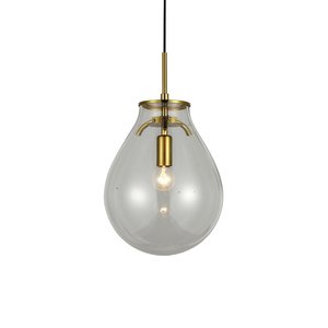 Pendente Caju Bronze Vidro Transparente 29cm 1E14 Bella