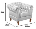 Ver imagem 3 de Kit 2 Poltronas Decorativas Capitonê Chesterfield Dom Pedro - Couríssimo Branco