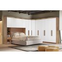 Ver imagem 1 de Quarto Casal Modulado Rizon 5 Peças 1 Armário Ponte + 1 Closet + 2 Guarda Roupas + 1 Complemento QC2
