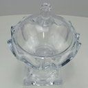 Ver imagem 4 de Potiche Decorativo de Cristal Transparente 24x17x17cm Tampa Enfeite Sala Mesa