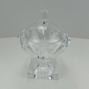 Ver imagem 3 de Potiche Decorativo de Cristal Transparente 24x17x17cm Tampa Enfeite Sala Mesa