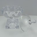 Ver imagem 5 de Potiche Decorativo de Cristal Transparente 24x17x17cm Tampa Enfeite Sala Mesa