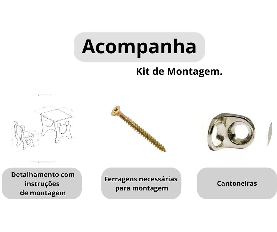 Kit 2 Porta Livros em Mdf Branco 15mm - 5