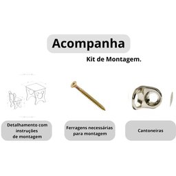 Kit 2 Porta Livros em Mdf Branco 15mm - 5