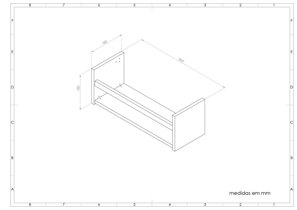 Kit 2 Porta Livros em Mdf Branco 15mm - 6