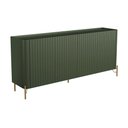 Ver imagem 1 de Balcão Buffet P/ Sala Porta Brise 180cm Pés Metal 100% Mdf Cor:musgo com Dourado