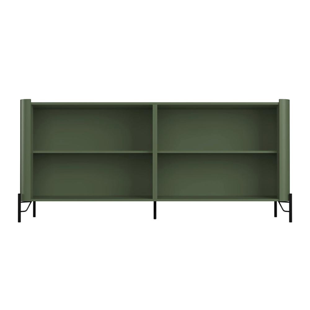 Balcão Buffet P/ Sala Porta Brise 180cm Pés Metal 100% Mdf Cor:musgo com Dourado - 3