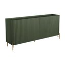 Ver imagem 2 de Balcão Buffet p/ Sala Porta Brise 180cm Pés Metal 100% MDF Cor:Musgo com Dourado
