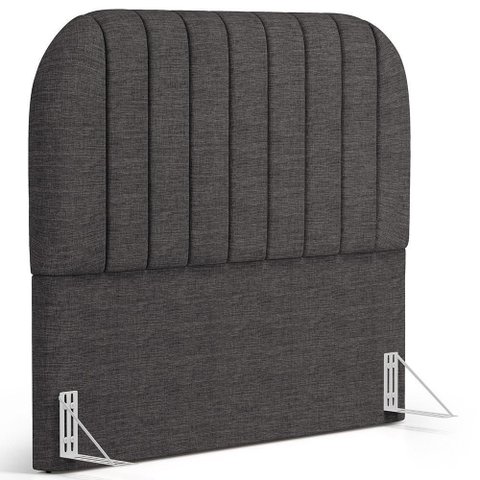 Cabeceira Cama Box Queen Estofada Orgânica 160cm Alice W01 Linho Cinza Escuro - Lyam Decor