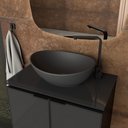 Ver imagem 1 de Cuba Para Banheiro em Louça Bali Preto Fosco - Cozimax