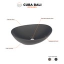 Ver imagem 2 de Cuba Para Banheiro em Louça Bali Preto Fosco - Cozimax