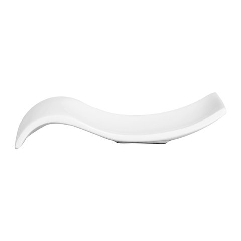 Centro de Mesa Decorativo de Cerâmica Branco Safira 7x45x19 cm